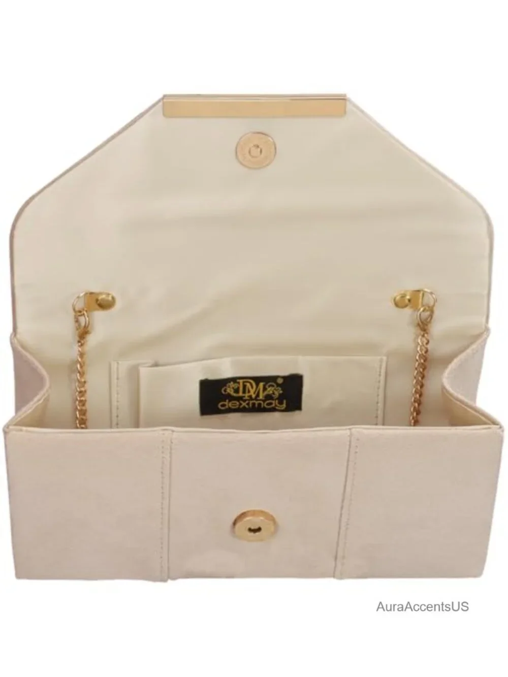 Faux Suede Envelope Clutch Evening Bag Foldover Crossbody with Chain